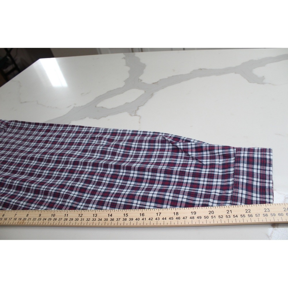 Ralph Lauren Blake Button Down Men XXL Burgundy Plaid Cotton Long Sleeve Shirt - Picture 7 of 10